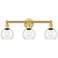 Athens 24" Wide 3 Light Satin Gold Bath Vanity Light With Clear Shade