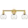 Athens 24" Wide 3 Light Satin Gold Bath Vanity Light With Seedy Shade