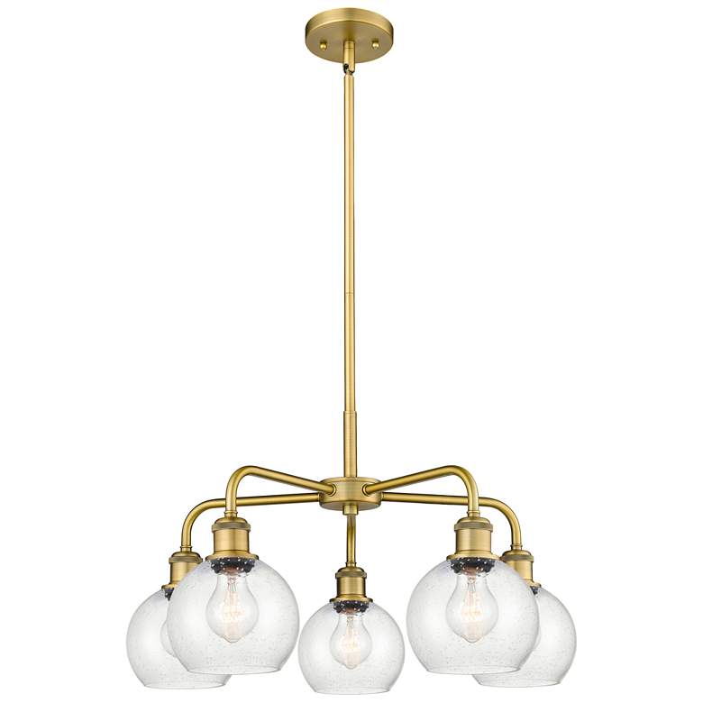 Image 1 Athens 24" Wide 5 Light Brushed Brass Stem Hung Chandelier With Seedy