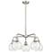 Athens 24" Wide 5 Light Satin Nickel Stem Hung Chandelier With Seedy S