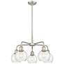 Athens 24" Wide 5 Light Satin Nickel Stem Hung Chandelier With Seedy S