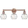 Athens 24"W 3 Light Antique Copper Bath Light With Clear Deco Swirl Sh