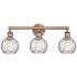 Athens 24"W 3 Light Antique Copper Bath Light With Clear Water Glass S