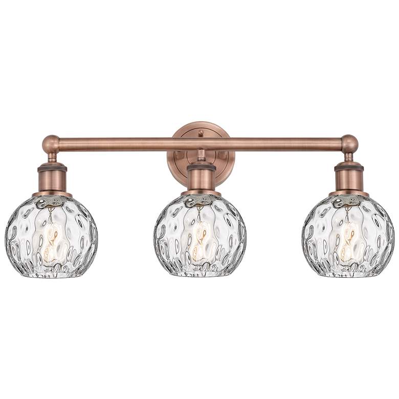 Image 1 Athens 24"W 3 Light Antique Copper Bath Light With Clear Water Glass S