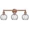 Athens 24"W 3 Light Antique Copper Bath Light With Clear Water Glass S