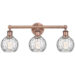 Athens 24&quot;W 3 Light Antique Copper Bath Light With Clear Water Glass S