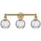 Athens 24"W 3 Light Brushed Brass Bath Light With Clear Water Glass Sh