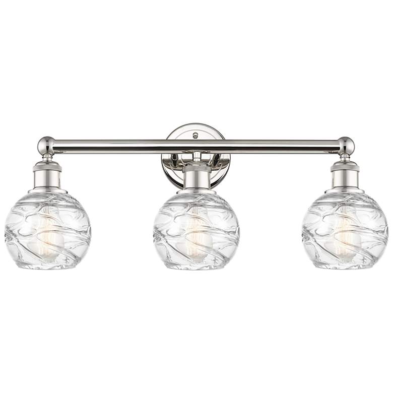Image 1 Athens 24"W 3 Light Polished Nickel Bath Light With Clear Deco Swirl S