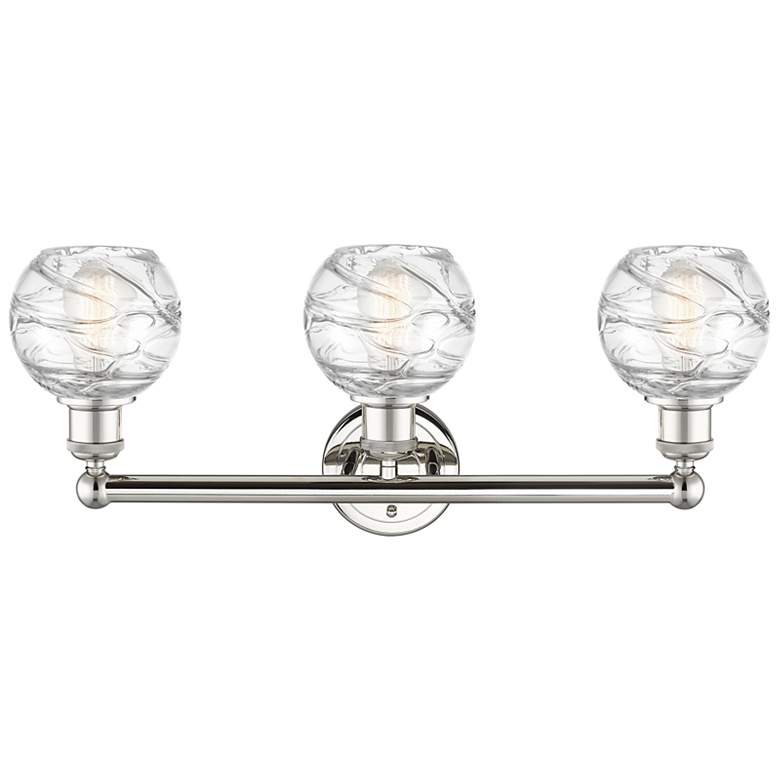Image 2 Athens 24"W 3 Light Polished Nickel Bath Light With Clear Deco Swirl S more views