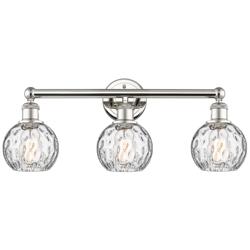Athens 24&quot;W 3 Light Polished Nickel Bath Light With Clear Water Glass