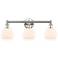 Athens 24"W 3 Light Polished Nickel Bath Vanity Light With White Shade