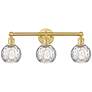 Athens 24"W 3 Light Satin Gold Bath Light With Clear Water Glass Shade