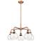 Athens 24"W 5 Light Antique Copper Stem Hung Chandelier With Clear Sha