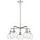 Athens 24"W 5 Light Polished Chrome Stem Hung Chandelier With Clear Sh