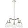 Athens 24"W 5 Light Polished Nickel Stem Hung Chandelier With Clear Sh
