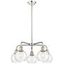 Athens 24"W 5 Light Polished Nickel Stem Hung Chandelier With Clear Sh