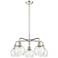 Athens 24"W 5 Light Polished Nickel Stem Hung Chandelier With Seedy Sh