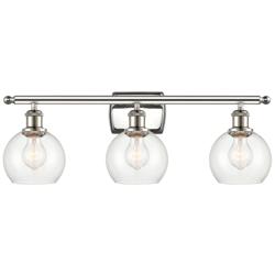 Athens 25 3/4"W Polished Nickel 3-Light Vanity Bath Light