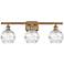 Athens 26" 3-Light Brushed Brass Bath Light w/ Clear Deco Swirl Shade