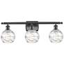 Athens 26" 3-Light Oil Rubbed Bronze Bath Light w/ Clear Deco Swirl Sh