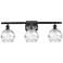 Athens 26" 3-Light Oil Rubbed Bronze Bath Light w/ Clear Deco Swirl Sh