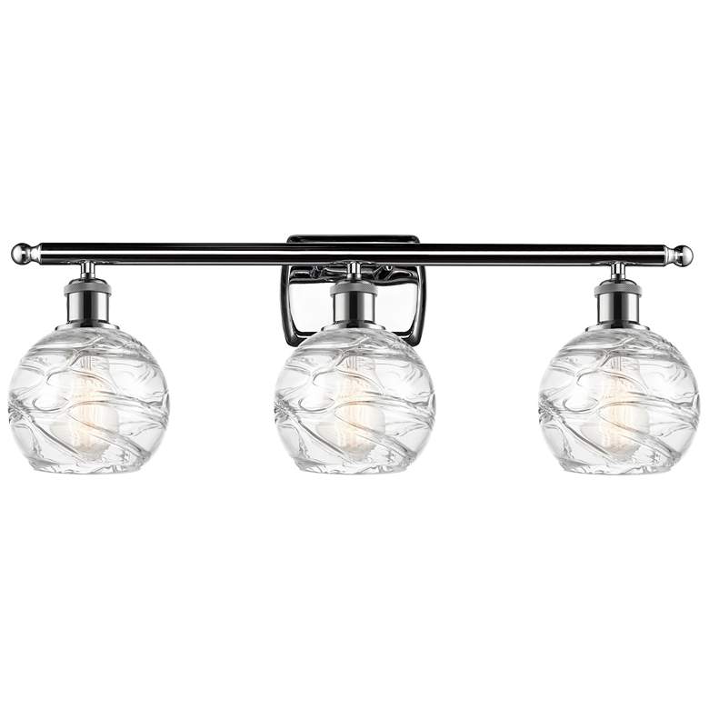 Image 1 Athens 26" 3-Light Polished Chrome Bath Light w/ Clear Deco Swirl Shad