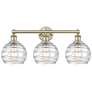 Athens 26" Wide 3 Light Antique Brass Bath Vanity Light w/ Deco Swirl