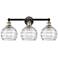 Athens 26" Wide 3 Light Black Brass Bath Vanity Light With Deco Swirl