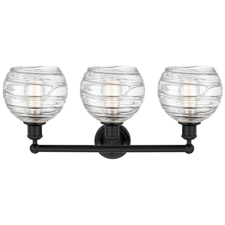 Image 2 Athens 26" Wide 3 Light Matte Black Bath Vanity Light With Deco Swirl more views