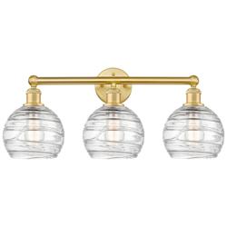 Athens 26&quot; Wide 3 Light Satin Gold Bath Vanity Light With Deco Swirl S