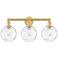 Athens 26" Wide 3 Light Satin Gold Bath Vanity Light With Water Glass 