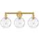 Athens 26" Wide 3 Light Satin Gold Bath Vanity Light With Water Glass