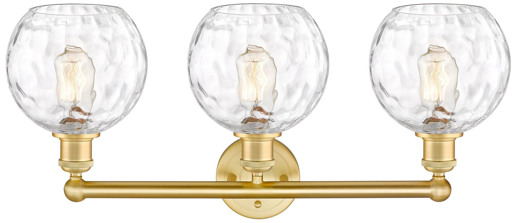 Image 2 Athens 26" Wide 3 Light Satin Gold Bath Vanity Light With Water Glass  more views