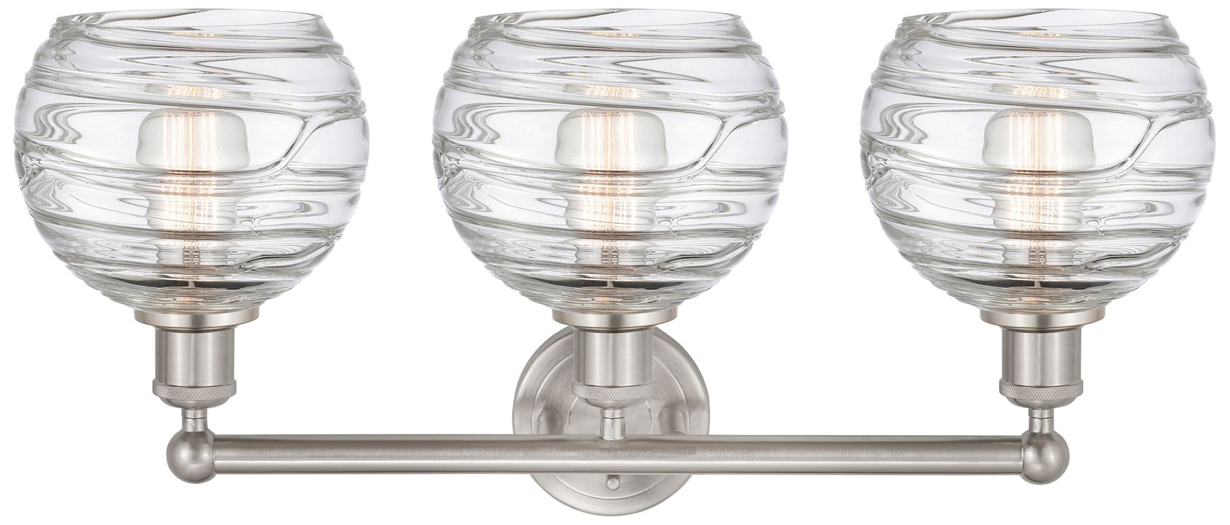 Image 2 Athens 26" Wide 3 Light Satin Nickel Bath Vanity Light w/ Deco Swirl S more views