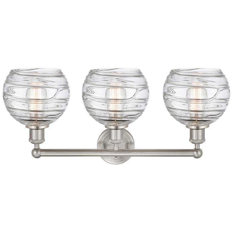 Image 2 Athens 26" Wide 3 Light Satin Nickel Bath Vanity Light w/ Deco Swirl S more views