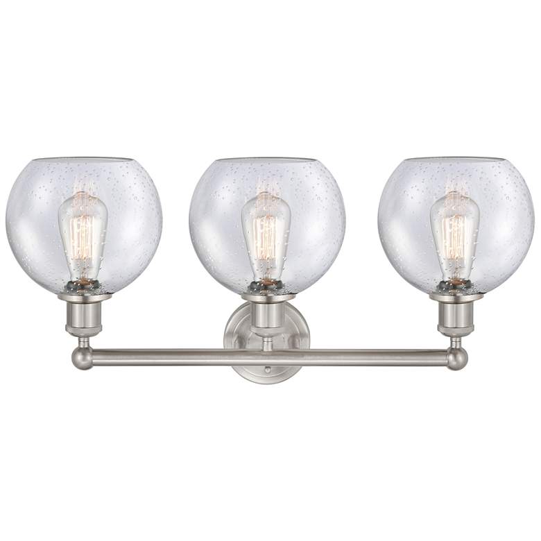 Image 2 Athens 26" Wide 3 Light Satin Nickel Bath Vanity Light With Seedy Shad more views