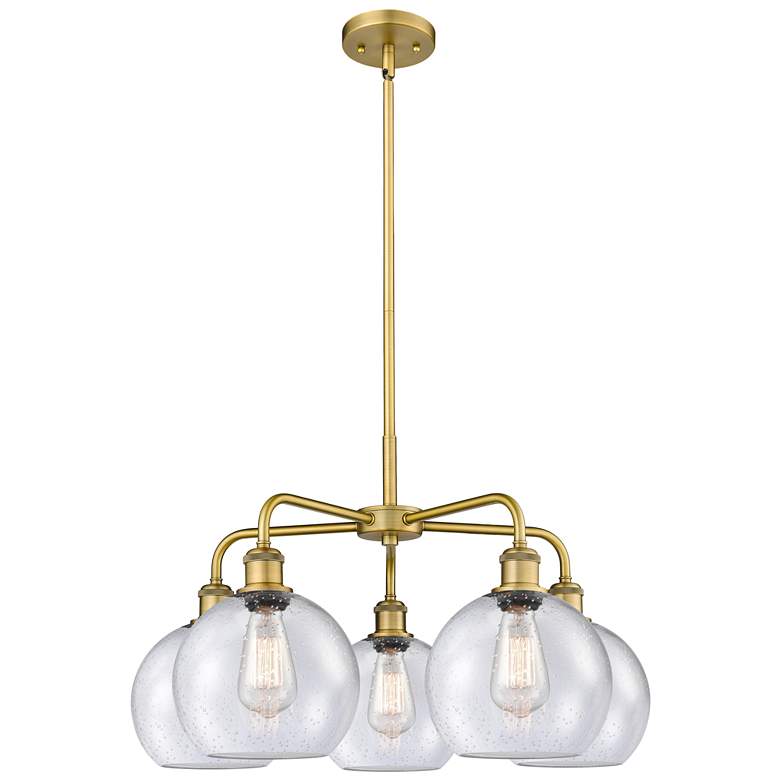 Image 1 Athens 26" Wide 5 Light Brushed Brass Stem Hung Chandelier With Seedy