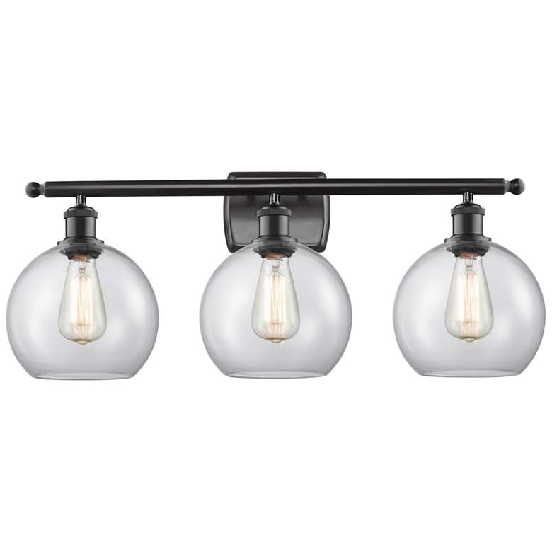 Image 1 Athens 26" Wide Matte Black 3-Light Bath Vanity Light