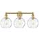 Athens 26"W 3 Light Brushed Brass Bath Vanity Light w/ Water Glass Sha
