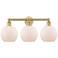 Athens 26"W 3 Light Brushed Brass Bath Vanity Light With Matte White S