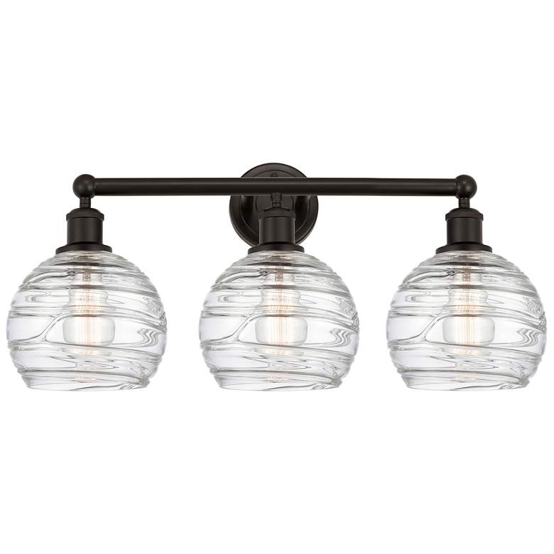 Image 1 Athens 26"W 3 Light Oil Rubbed Bronze Bath Vanity Light w/ Deco Swirl
