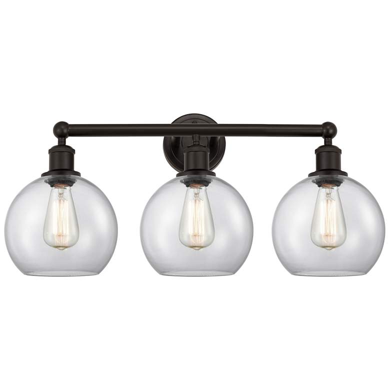 Image 1 Athens 26"W 3 Light Oil Rubbed Bronze Bath Vanity Light With Clear Sha