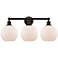 Athens 26"W 3 Light Oil Rubbed Bronze Bath Vanity Light With White Sha