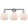 Athens 26"W 3 Light Polished Chrome Bath Vanity Light With White Shade