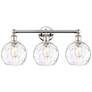 Athens 26"W 3 Light Polished Nickel Bath Vanity Light w/ Water Glass S