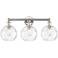 Athens 26"W 3 Light Polished Nickel Bath Vanity Light w/ Water Glass S