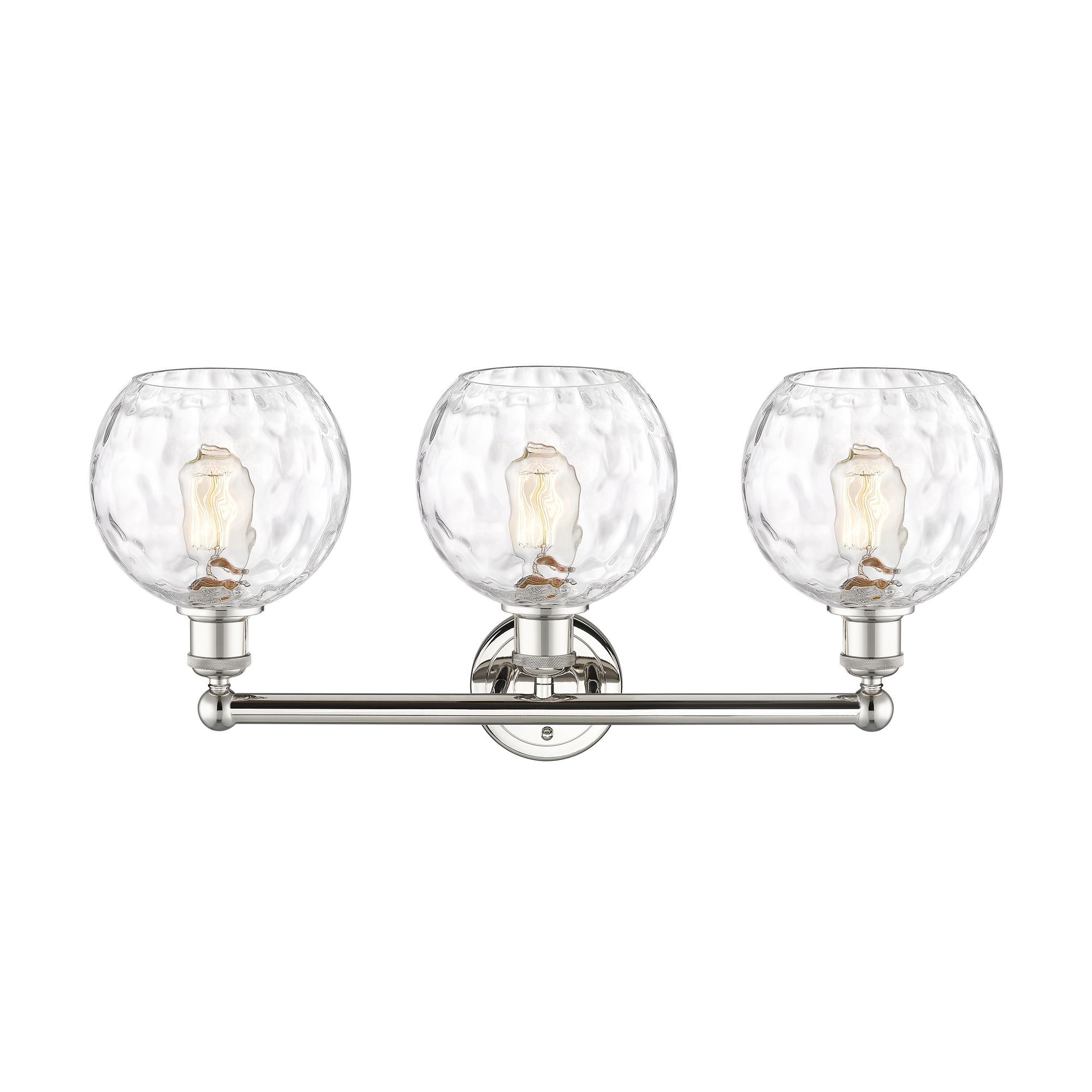 Image 2 Athens 26"W 3 Light Polished Nickel Bath Vanity Light w/ Water Glass S more views