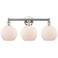Athens 26"W 3 Light Polished Nickel Bath Vanity Light With White Shade