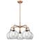 Athens 26"W 5 Light Antique Copper Stem Hung Chandelier With Clear Sha