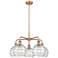 Athens 26"W 5 Light Copper Stem Hung Chandelier With Deco Swirl Shade